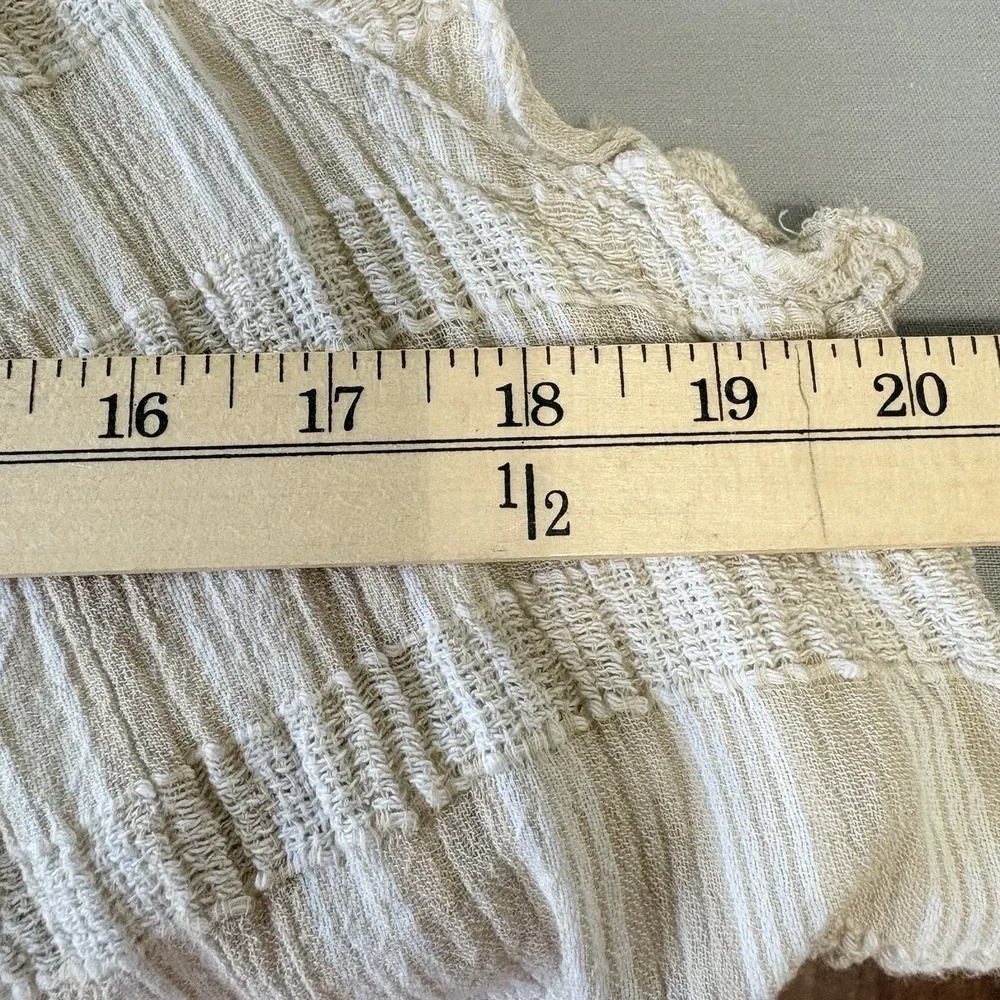 Pilcro Anthropologie Textured Babydoll Tunic Top Large Ruffle Cottagecore Boho - Picture 13 of 14